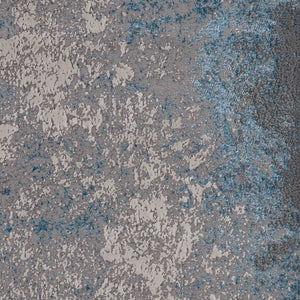 HomeRoots 3'' Blue and Silver Abstract Area Rug - Modern Design for Living Rooms, Bedrooms, and More! 5' X 8' 375043