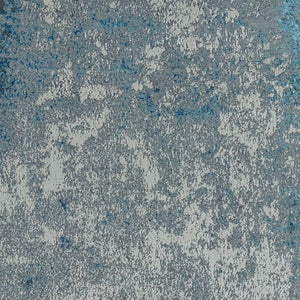 HomeRoots 3'' Blue and Silver Abstract Area Rug - Modern Design for Living Rooms, Bedrooms, and More! 7' X 10' 375044