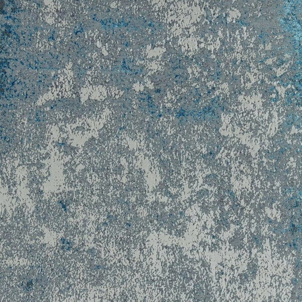 HomeRoots 3'' Blue and Silver Abstract Area Rug - Modern Design for Living Rooms, Bedrooms, and More! 7' X 10' 375044