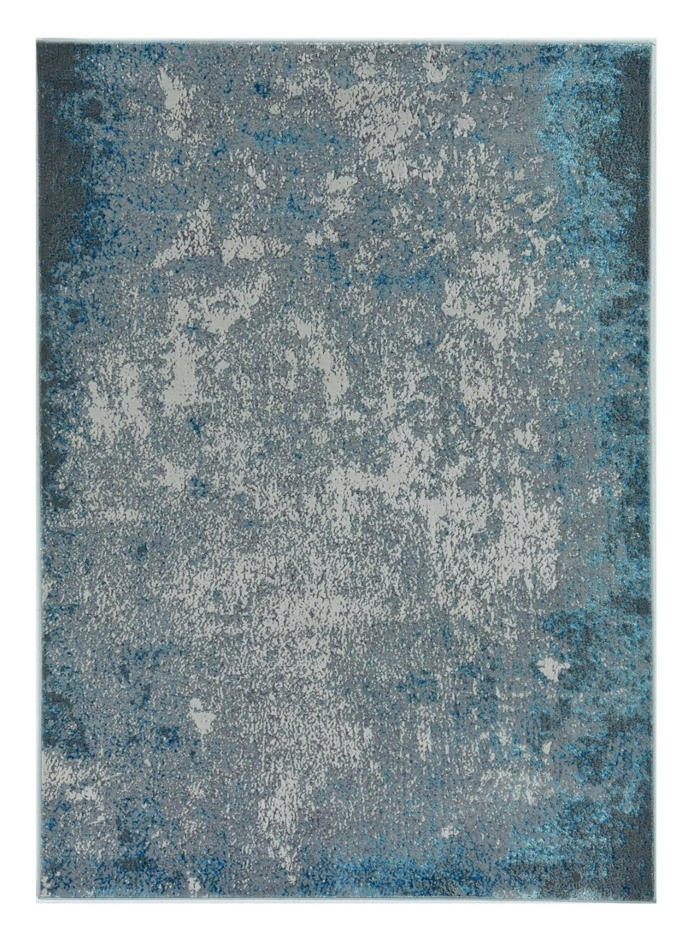 HomeRoots 8' Blue and Silver Abstract Area Rug - Modern Elegance for Living Room, Bedroom, or Office Spaces 8' X 11' 375045