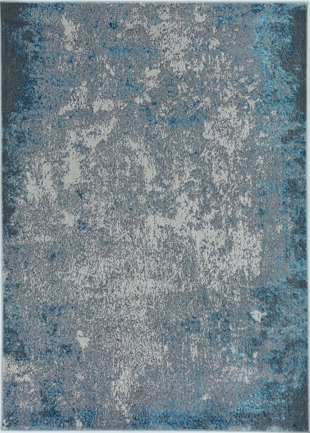 HomeRoots 10' Elegant Silver-Blue Abstract Smudge Area Rug - Modern Design for Living & Dining Spaces 10' X 13' 375046