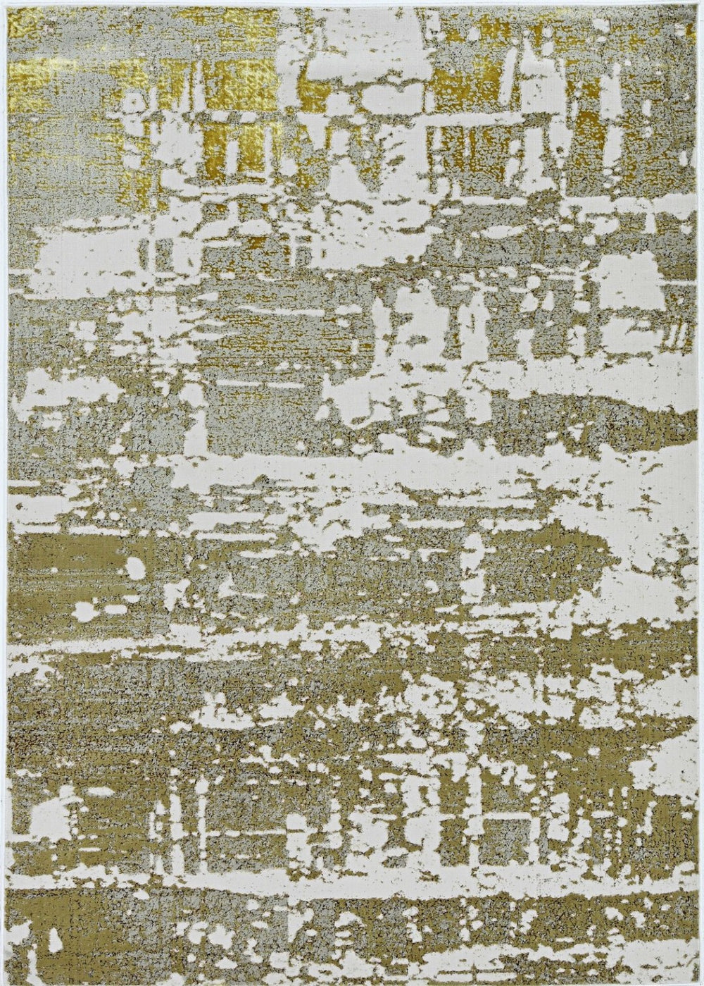 HomeRoots 5' Elegant Ivory and Gold Abstract Area Rug - Durable, Stain-Resistant Design for Modern Homes 5' X 8' 375048