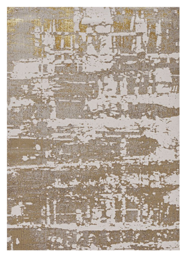 Homeroots 7' X 10' Ivory Gold Machine Woven Abstract Indoor Area Rug  Polypropylene 375049