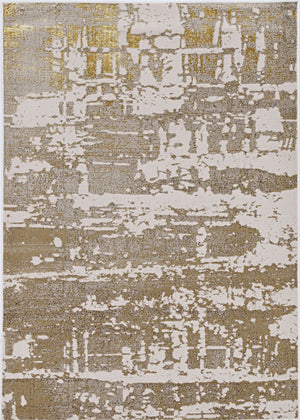 Homeroots 10' X 13' Ivory Gold Machine Woven Abstract Indoor Area Rug  Polypropylene 375051