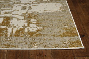 Homeroots 10' X 13' Ivory Gold Machine Woven Abstract Indoor Area Rug  Polypropylene 375051