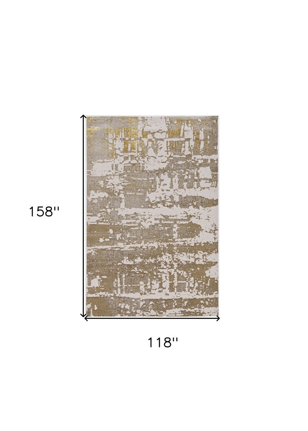 HomeRoots 10' Elegant Ivory, Taupe, and Gold Abstract Area Rug – Modern Design for Stylish Living Spaces 10' X 13' 375051