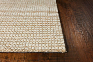 Homeroots 5' X 7' Ivory Hand Woven Jute And Wool Indoor Area Rug  Wool 375052