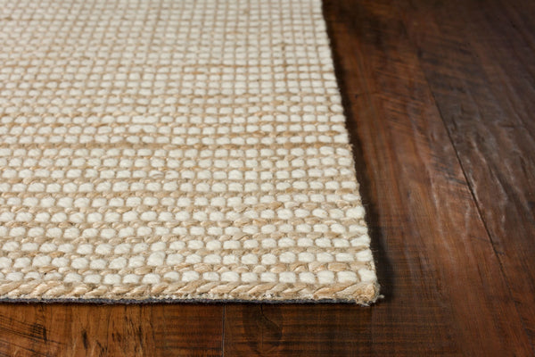 Homeroots 5' X 7' Ivory Hand Woven Jute And Wool Indoor Area Rug  Wool 375052