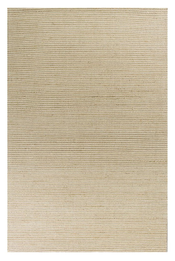 Homeroots 7' X 10' Tan And Ivory Wool Hand Woven Area Rug  Wool 375053