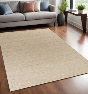 Homeroots 5' X 7' Grey Hand Woven Wool And Jute Indoor Area Rug  Wool 375055