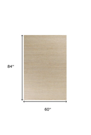 Homeroots 5' X 7' Grey Hand Woven Wool And Jute Indoor Area Rug  Wool 375055