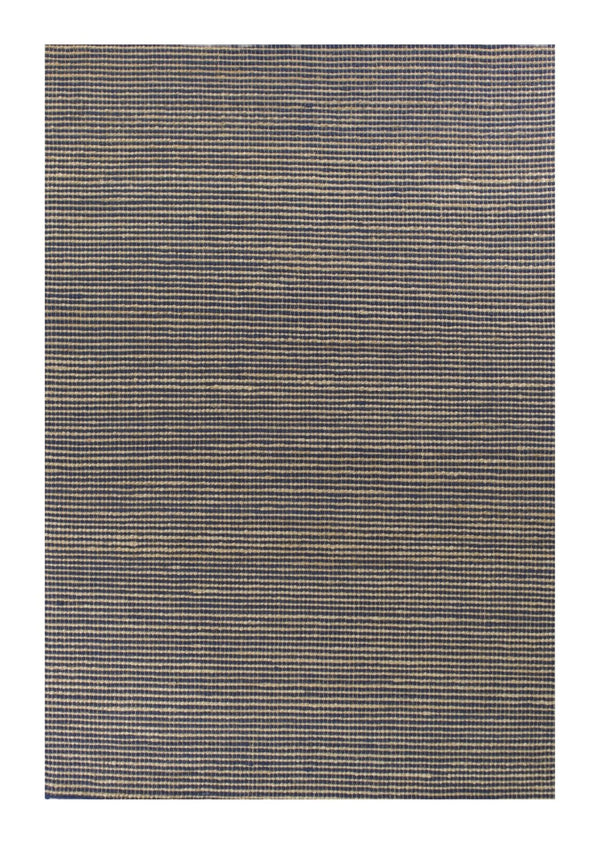 HomeRoots 5' Hand Woven Blue Wool Abstract Area Rug - Artisan Crafted, Cozy Texture, Unique Design for Homes 7' X 10' 375059