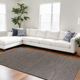 Area Rugs - Hand Woven Blue Wool Rug, Unique Artisan Craftsmanship for Stylish Living Spaces