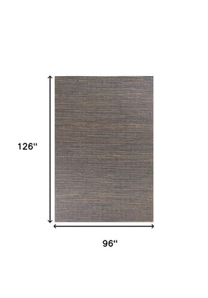 HomeRoots 8' Abstract Hand-Woven Area Rug in Blue and Beige - Premium Wool & Jute for Modern Living Spaces 8' X 11' 375060