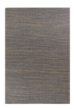 HomeRoots 8' Abstract Hand-Woven Area Rug in Blue and Beige - Premium Wool & Jute for Modern Living Spaces 8' X 11' 375060