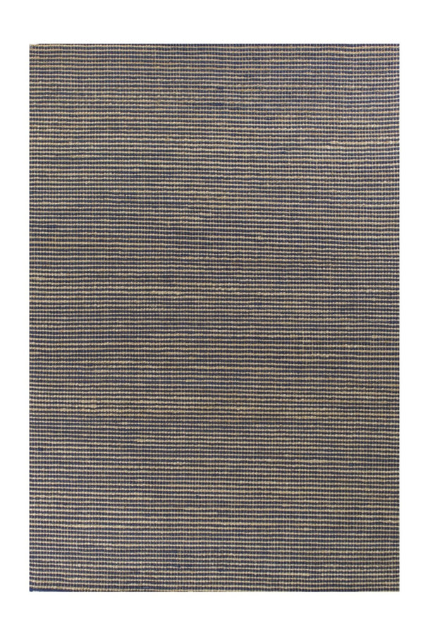 HomeRoots 8' Abstract Hand-Woven Area Rug in Blue and Beige - Premium Wool & Jute for Modern Living Spaces 8' X 11' 375060
