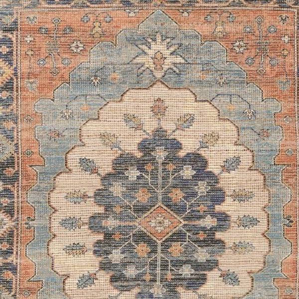 Homeroots 8' X 10' Blue Hand Woven Medallion Indoor Area Rug  Jute 375080