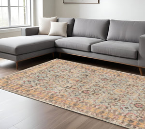 HomeRoots 5' Hand-Woven Jute Floral Area Rug in Blue and Beige – Timeless Charm for Any Room Décor 8' X 10' 375085