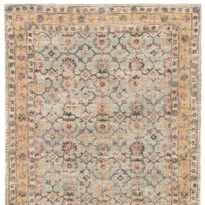 HomeRoots 5' Hand-Woven Jute Floral Area Rug in Blue and Beige – Timeless Charm for Any Room Décor 8' X 10' 375085