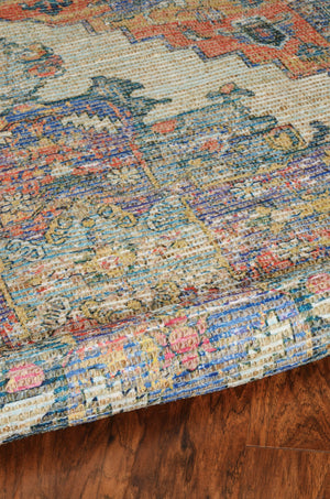 Homeroots 5' X 7' Orange Medallion Hand Woven Distressed Area Rug  Jute 375089