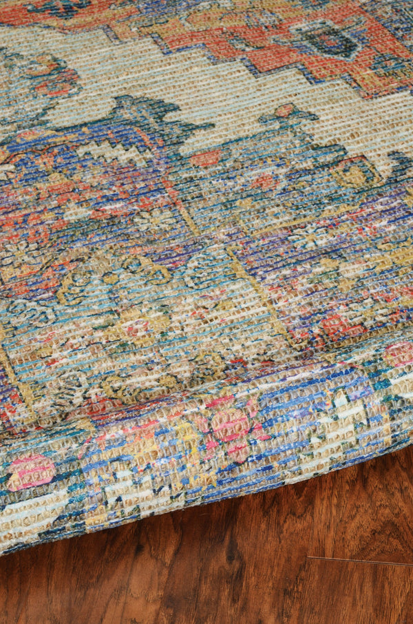 Homeroots 5' X 7' Orange Medallion Hand Woven Distressed Area Rug  Jute 375089