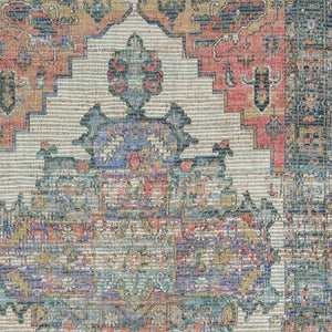 Homeroots 5' X 7' Orange Medallion Hand Woven Distressed Area Rug  Jute 375089