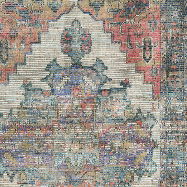 Homeroots 5' X 7' Orange Medallion Hand Woven Distressed Area Rug  Jute 375089