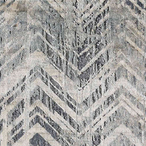 Homeroots 8' Grey Machine Woven Distressed Chevron Indoor Runner Rug  Polyester 375125
