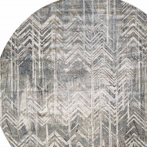 Homeroots 8' X 8' Gray Chevron Area Rug  Polyester 375129