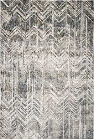 Homeroots 9' X 13' Gray Chevron Area Rug  Polyester 375130