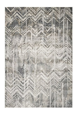Homeroots 9' X 13' Gray Chevron Area Rug  Polyester 375130