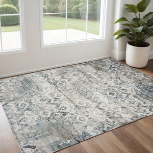 Homeroots 3' X 5' Teal Area Rug  Polyester 375132