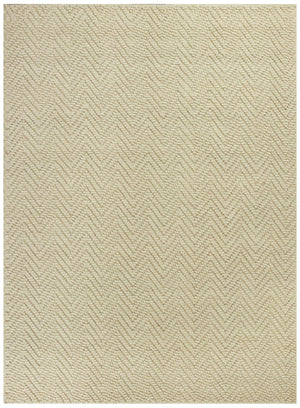 Homeroots 5' X 8' Ivory Chevron Hand Woven Area Rug  Jute 375161