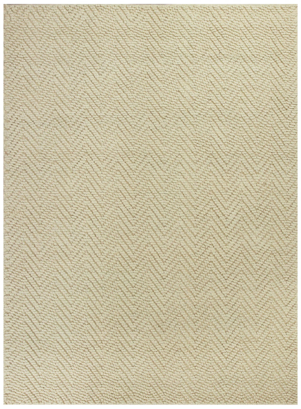 Homeroots 5' X 8' Ivory Chevron Hand Woven Area Rug  Jute 375161