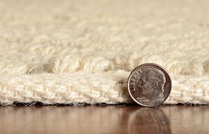 Homeroots 7' X 10' Ivory Chevron Hand Woven Area Rug  Jute 375162