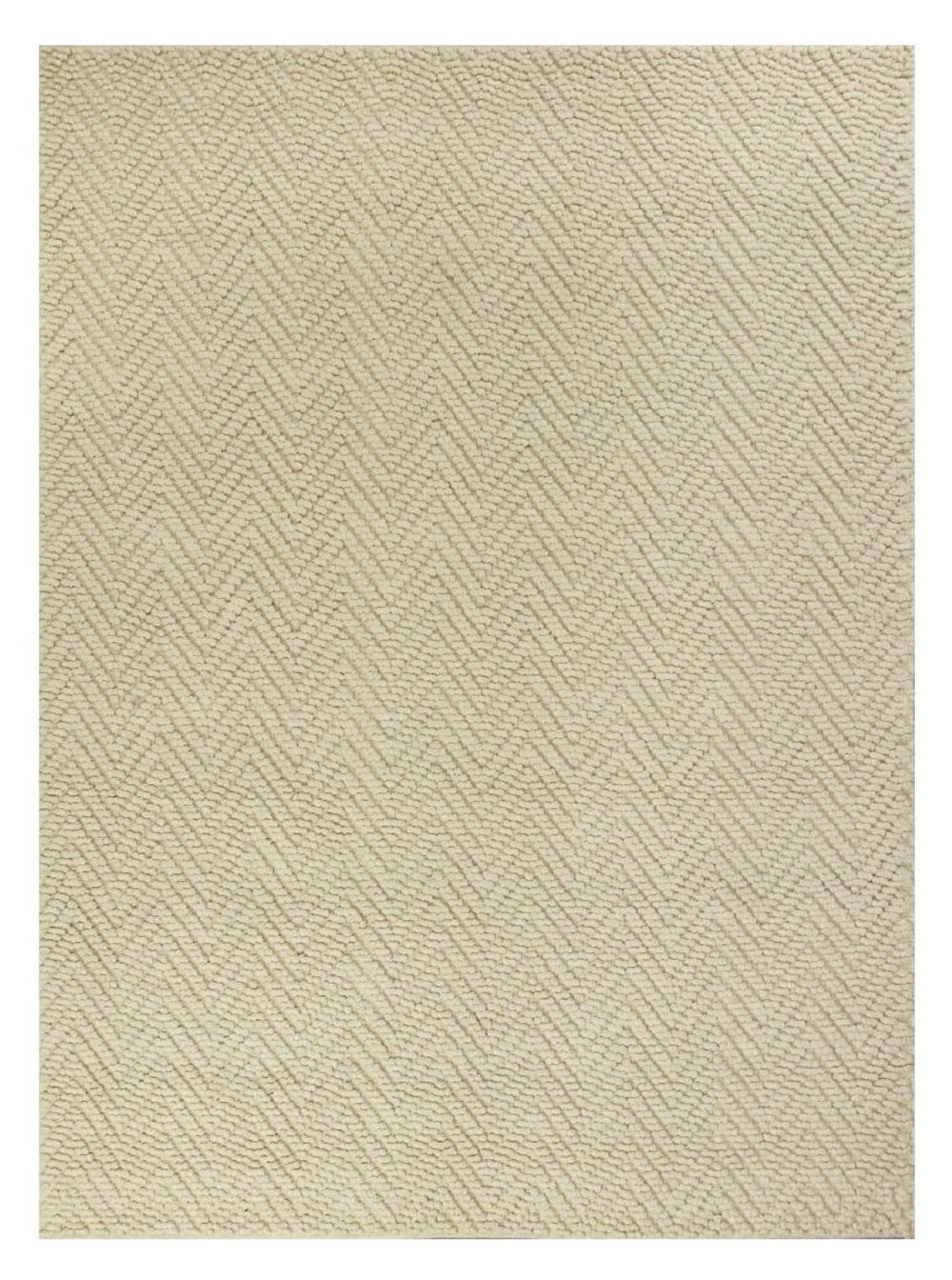 HomeRoots 5' Hand-Woven Jute Chevron Area Rug in Ivory and Beige - Durable, Textured Elegance for Any Space 7' X 10' 375162
