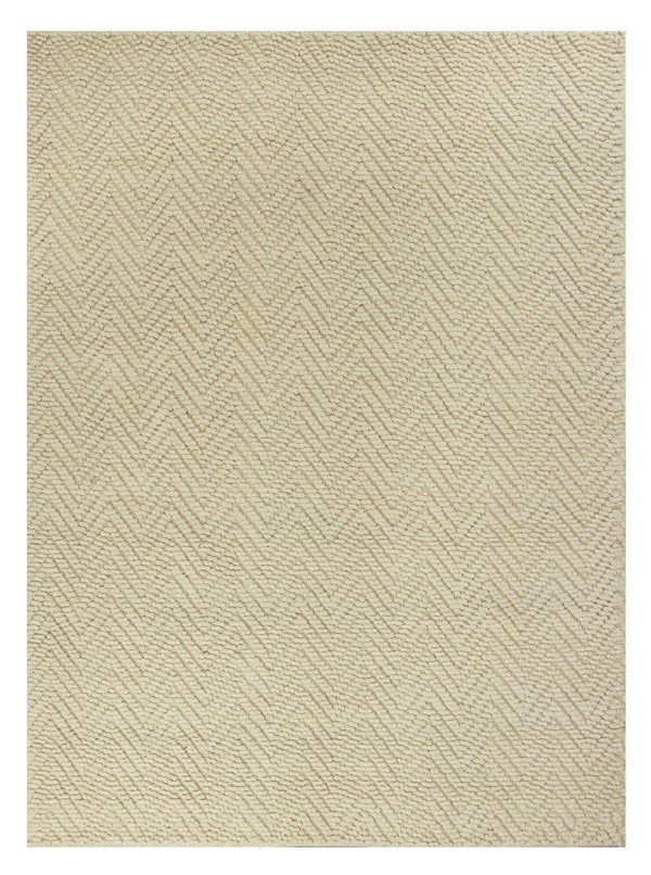 Homeroots 8' X 11' Ivory Chevron Hand Woven Area Rug  Jute 375163