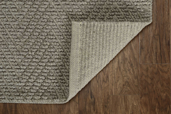 Homeroots 8' X 11' Gray Chevron Hand Woven Area Rug  Jute 375175