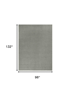 Homeroots 8' X 11' Gray Chevron Hand Woven Area Rug  Jute 375175