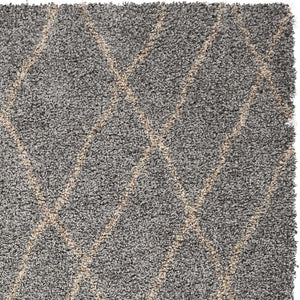 Homeroots 8' X 11' Slate Gray And Tan Abstract Shag Area Rug  Polypropylene 375190