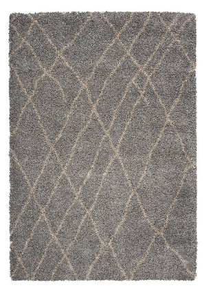 Homeroots 8' X 11' Slate Gray And Tan Abstract Shag Area Rug  Polypropylene 375190