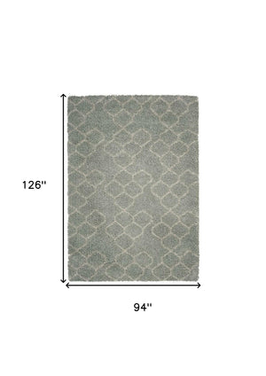 Homeroots 8' X 11' Gray And Beige Abstract Shag Area Rug Spa Polypropylene 375197