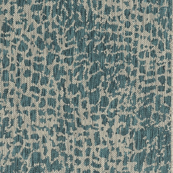 HomeRoots 5' Teal Blue Abstract Area Rug - Modern Indoor Outdoor Accent for Stylish Living Spaces & Patios 5' x 8' 375200