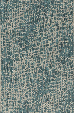 HomeRoots 5' Teal Blue Abstract Area Rug - Modern Indoor Outdoor Accent for Stylish Living Spaces & Patios 8' x 11' 375201