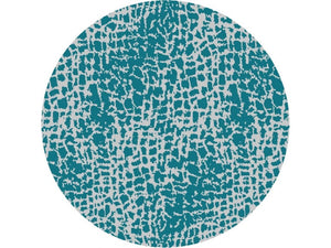 HomeRoots 5' Teal Blue Abstract Area Rug - Modern Indoor Outdoor Accent for Stylish Living Spaces & Patios 8' Round 375202