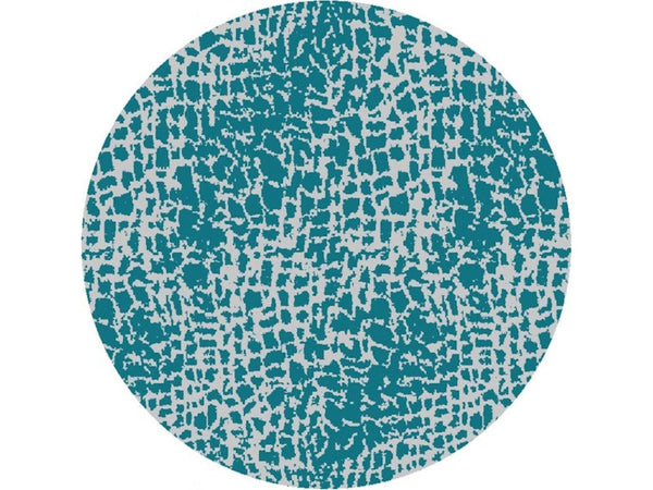 HomeRoots 5' Teal Blue Abstract Area Rug - Modern Indoor Outdoor Accent for Stylish Living Spaces & Patios 8' Round 375202