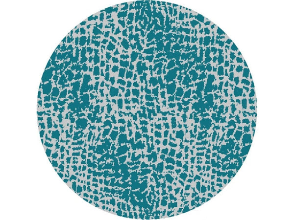 HomeRoots 5' Teal Blue Abstract Area Rug - Modern Indoor Outdoor Accent for Stylish Living Spaces & Patios 8' Round 375202