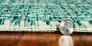 HomeRoots 5' Teal Blue Southwestern Area Rug - Durable Indoor Outdoor Design for Vibrant Spaces & Easy Care 5' x 8' 375205