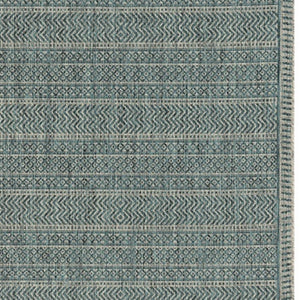 HomeRoots 5' Teal Blue Southwestern Area Rug - Durable Indoor Outdoor Design for Vibrant Spaces & Easy Care 5' x 8' 375205