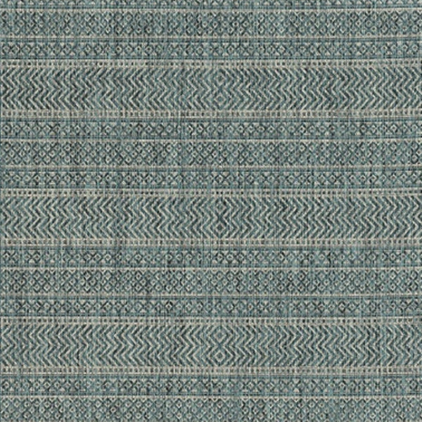 HomeRoots 8' Teal and Beige Geometric Area Rug - Modern, Durable Design for Stylish Living Spaces and Comfort 8' X 11' 375206